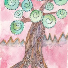 by the boab tree watercolor painting art for sale
