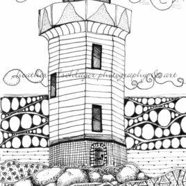 sentinel ink fine art print lighthouse black and white heather oelschlager