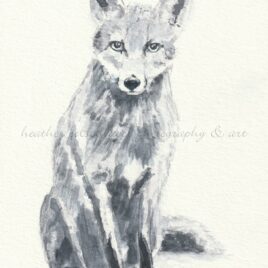 fox watercolor art print painting heather oelschlager