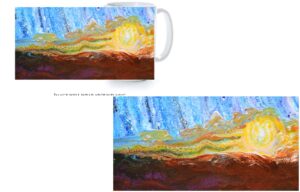 sunsetting art mug acrylic painting heather oelschlager