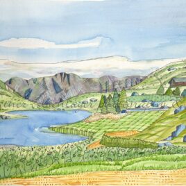 uplands beckon art print watercolor heather oelschlager