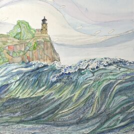 lighthouse watercolor painting heather oelschlager