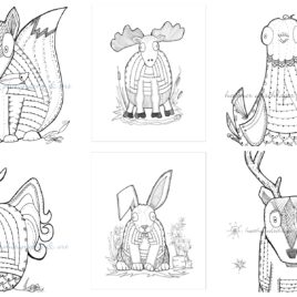 cute animal coloring pages sample set
