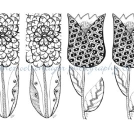 flower pair bookmarks coloring page