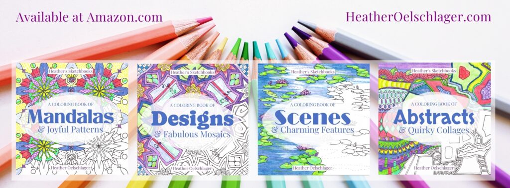 heather's sketchbooks coloring book series 